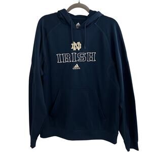 Notre Dame Irish Hoodie Embroidered Navy Gold Adidas Climawarm Men Size M
